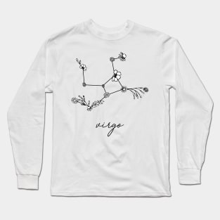 Virgo Zodiac Wildflower Constellation Long Sleeve T-Shirt